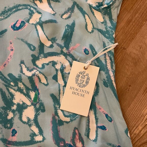 Tuckernuck Hyacinth House Hattie Dress Blue Abstract Print Midi Long Sleeve XXS - Picture 6 of 8